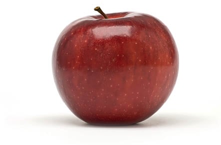 A perfectly fresh red apple shot isolated on white Click on the banner below to see more photos like this 