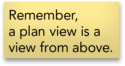 Remember  a plan view is a view from above 