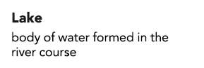 Lake body of water formed in the river course