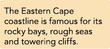 The Eastern Cape coastline is famous for its rocky bays, rough seas and towering cliffs.